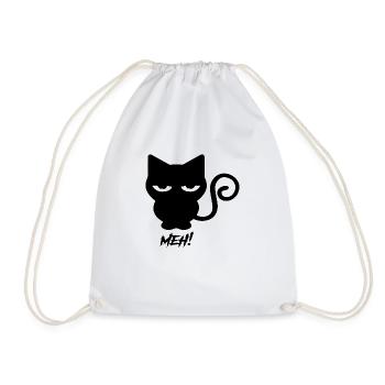 Chat d’Halloween Meh! Doux chat noir - Sac de sport léger - blanc - Devant