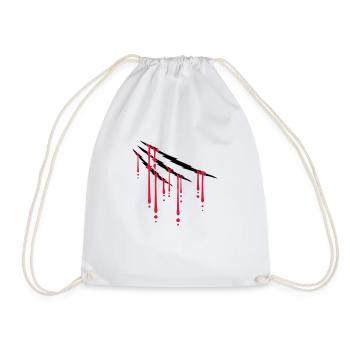 Drops of blood scratches - Drawstring Bag - white - Front