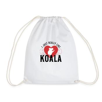 I just really like KOALA - Drawstring Bag - white - Front