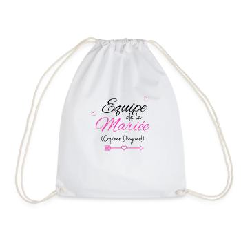 équipe de la Mariée evjf t-shirt assorti - Sac de sport léger - blanc - Devant