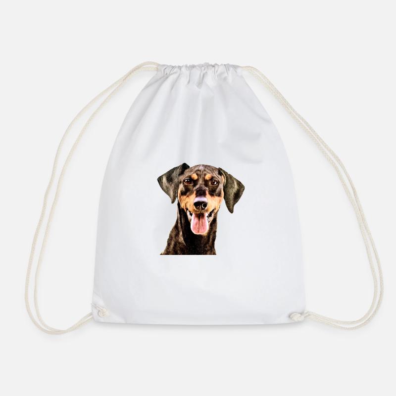 Miniature Pinscher - Drawstring Bag - white