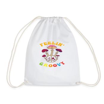 Feelin Groovy Peace Frieden Freiheit Hippie - Turnbeutel - Weiß - Vorne