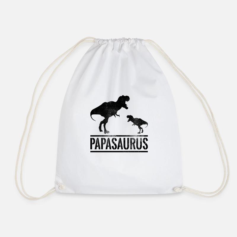 Papasaurus Dinosaurier Vatertag Geschenk Dad - Turnbeutel - Weiß