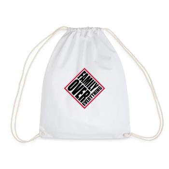 Family Over Everything - Drawstring Bag - white - Front