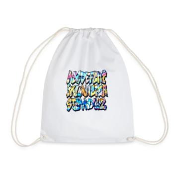 Graffiti alphabet - Drawstring Bag - white - Front
