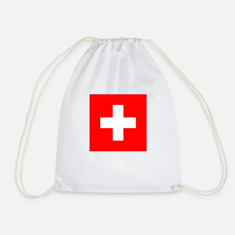Schweizer Flagge - Turnbeutel - Weiß