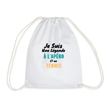 je suis une légende à l apéro et à la tennis - Sac de sport léger - blanc - Devant