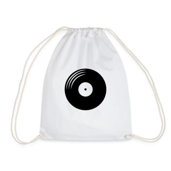 Disque vinyle rond - Sac de sport léger - blanc - Devant