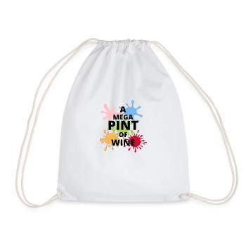 A mega pint of wine - Drawstring Bag - white - Front