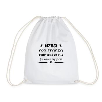 Merci maîtresse pourtout ce que tu m'as appris - Sac de sport léger - blanc - Devant