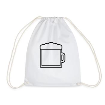 Logo Icon Large Beer Glass - Drawstring Bag - white - Front