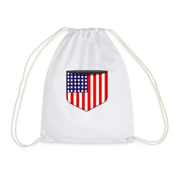 USA pocket - Drawstring Bag - white - Front