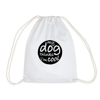 Dog thinks in the cool - Drawstring Bag - white - Front