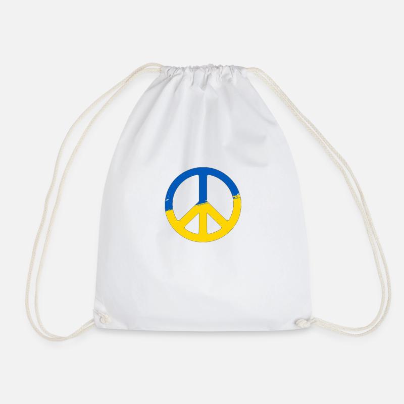 Ukraine Peace - Drawstring Bag - white