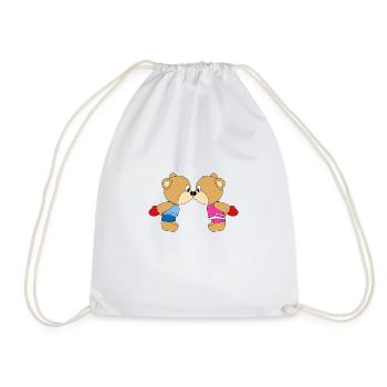 TEDDYS - TEDDYBÄREN - BÄREN - LIEBE - LOVE - Turnbeutel - Weiß - Vorne