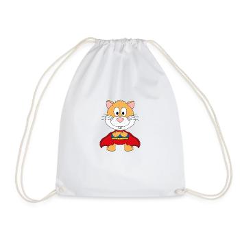 SUPERHELD - HAMSTER - TIER - KIND - BABY - Turnbeutel - Weiß - Vorne
