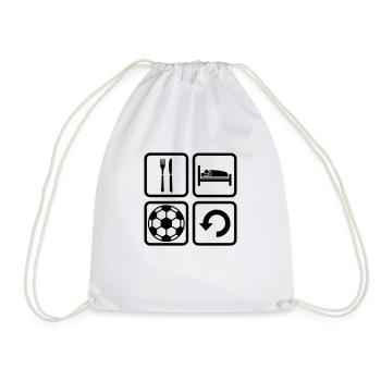 Icons Eat Sleep Football - Drawstring Bag - white - Front