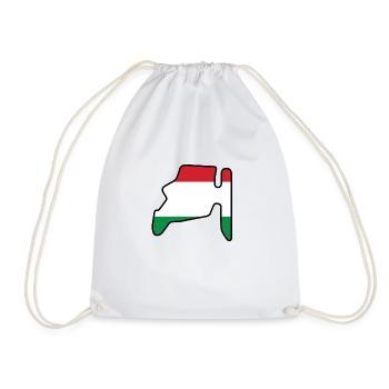 Hungary Race Track with Flag - Drawstring Bag - white - Front