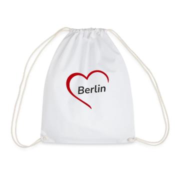 Berlin avec cœur - Ma ville - J’aime aimer - Sac de sport léger - blanc - Devant