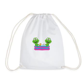 FRÖSCHE - POOL - PLANSCHBECKEN - FROSCH - LIEBE - Turnbeutel - Weiß - Vorne