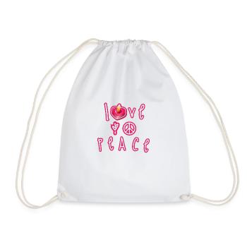 SGN 06 25 2022 1656163867079LOVE & PEACE - Turnbeutel - Weiß - Vorne