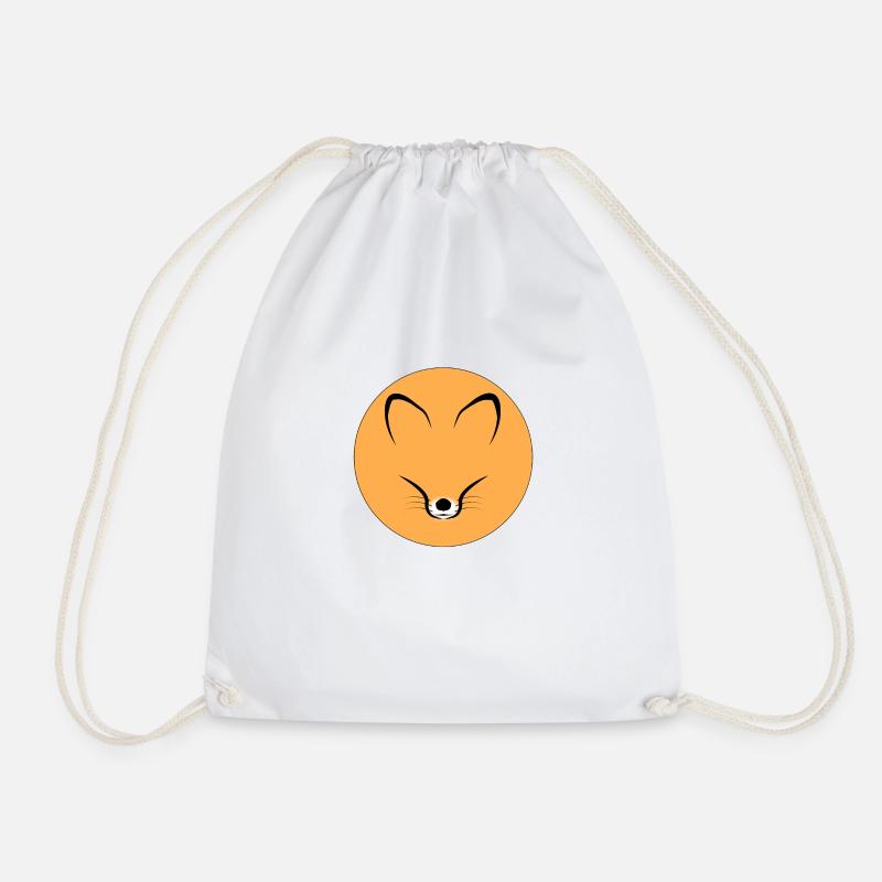 Renard Fox Logo - Drawstring Bag - white