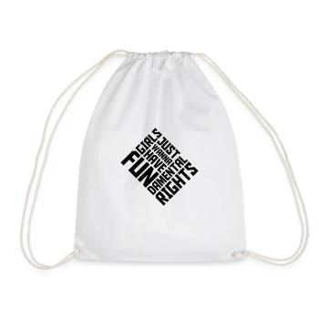 wanna have fundamental rights - Drawstring Bag - white - Front