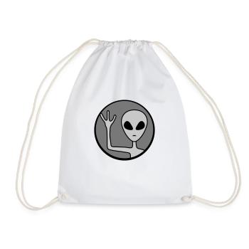Around Alien waves friendly - Drawstring Bag - white - Front