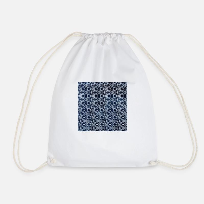 Silber Grau Dunkel Blau Tie Dye Textile Muster - Turnbeutel - Weiß