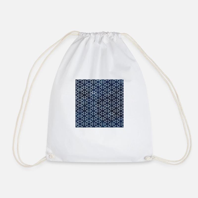 Silver Dunkel Blau Tie Dye Textile Muster - Turnbeutel - Weiß