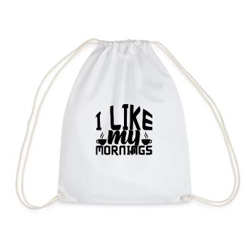 I like my Mornings - Drawstring Bag - white - Front