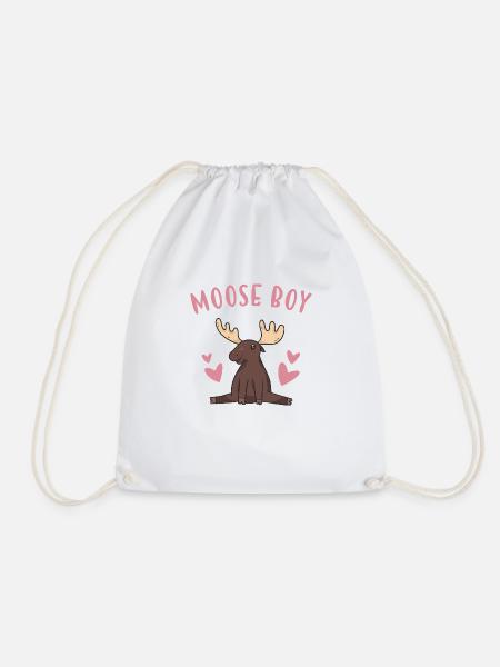 Elk Moose Boy Moose - Turnbeutel - Weiß