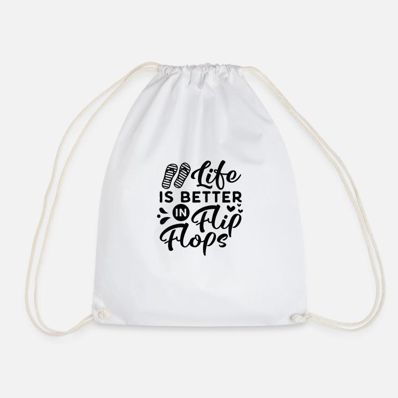 LIfe is better in Flips Flops - Turnbeutel - Weiß