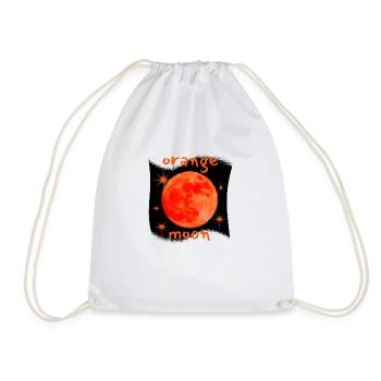 orange moon copy - Drawstring Bag - white - Front