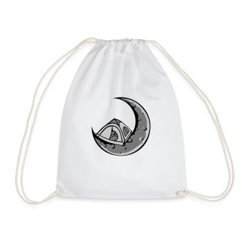 Moon Camping Tent Space - Drawstring Bag - white - Front