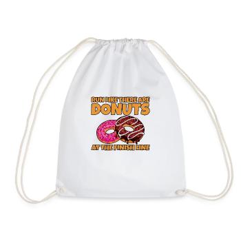 Run Like There Are Donuts At The Finish Line - Drawstring Bag - white - Front