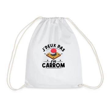 je peux pas j'ai carrom Idées cadeaux carrom - Sac de sport léger - blanc - Devant