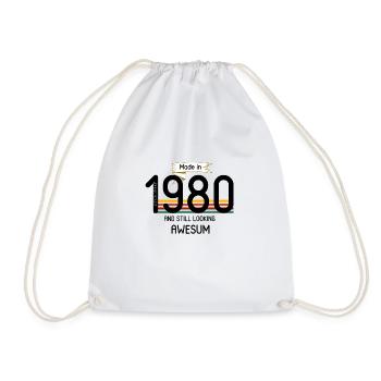 Born in 1980 - Drawstring Bag - white - Front