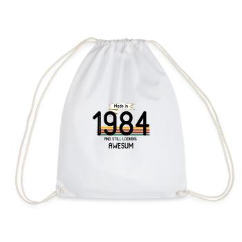 Jahrgang 1984 - Turnbeutel - Weiß - Vorne