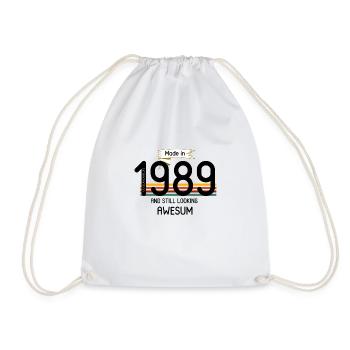 Born in 1989 - Drawstring Bag - white - Front