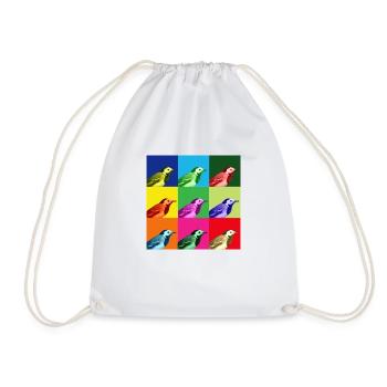 Bachstelze Profil Popart Kunst - Turnbeutel - Weiß - Vorne