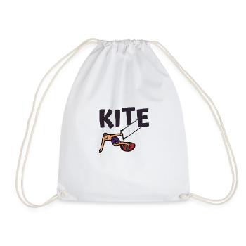 Kitesurf | logo et dessin Kite pour sportifs - Sac de sport léger - blanc - Devant