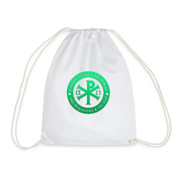 Symbol beginning end Alpha Omega God Christian - Drawstring Bag - white - Front