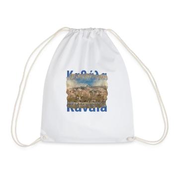 Kavala, Castle, Port, Clouds, Greece, - Drawstring Bag - white - Front