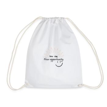 New day new opportunity - Drawstring Bag - white - Front