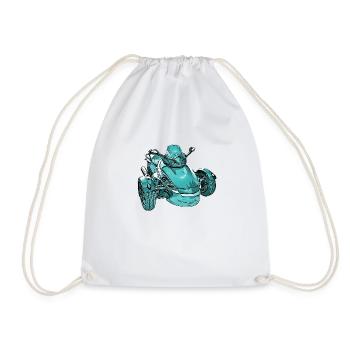 Trike Spyder turquoise - Drawstring Bag - white - Front
