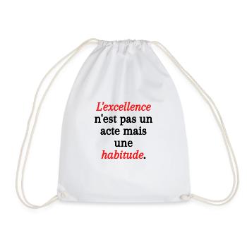 L excellence n'est pas un acte mais une habitude - Sac de sport léger - blanc - Devant