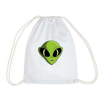 Alien Kopf - Turnbeutel - Weiß - Vorne