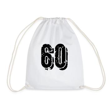 60 number jersey - Drawstring Bag - white - Front