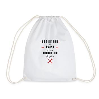 attention ce papa est un bricoleur de génie - Sac de sport léger - blanc - Devant